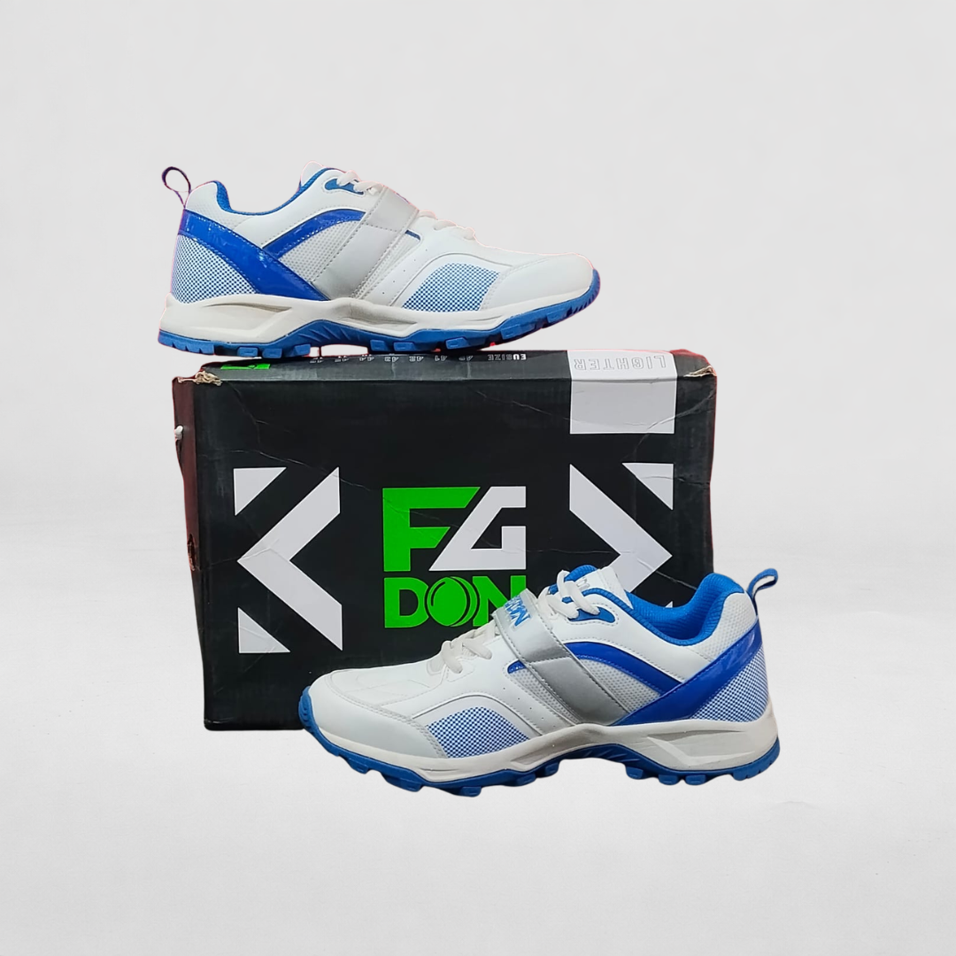 FG Don Cricket Shoes White Bluue 999