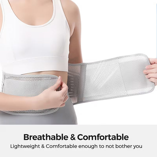Breathable Mesh Lumbar Support Belt with Dual Adjustable Straps Lower Back Brace for Men and Women