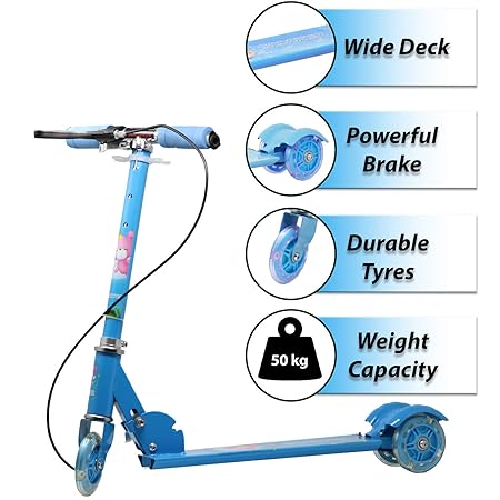Roller Board 3 Wheel Height Adjustable Folding Skate Lighting Scooter, Foldable Outdoor Sport Ride on Cars Toys