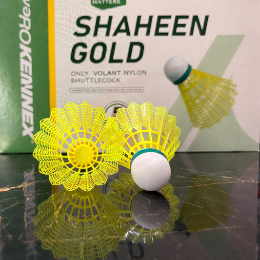 Shaheen Gold Nylon Shuttlecock – 1 Dozen (2 Tubes)