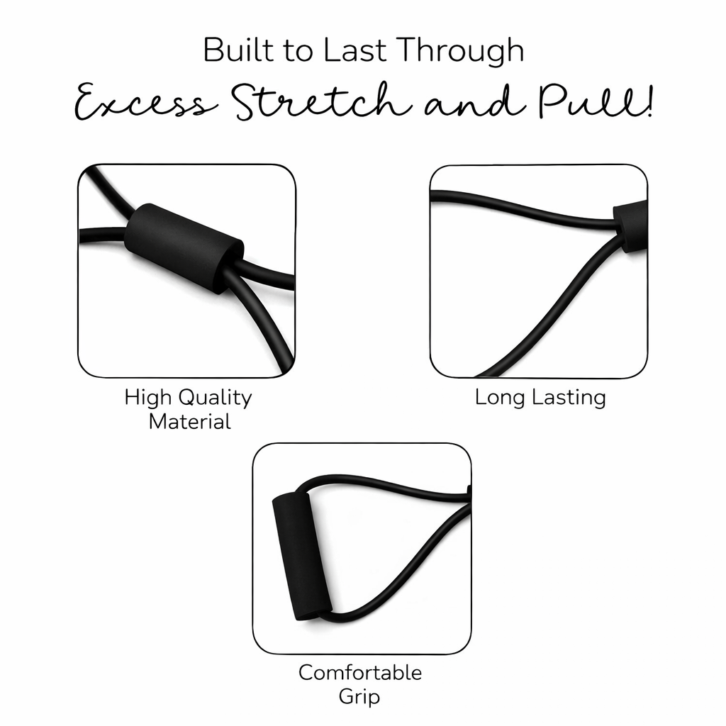 Wiselife Plastic Ultra Toner 8 Shape Resistance Band With Padded Handles Great For Stretch,Exercise,Fitness Training,Yoga,Resistance Weights,Therapy,Gym Or Home Workout Equipment (Light,10Lbs.)