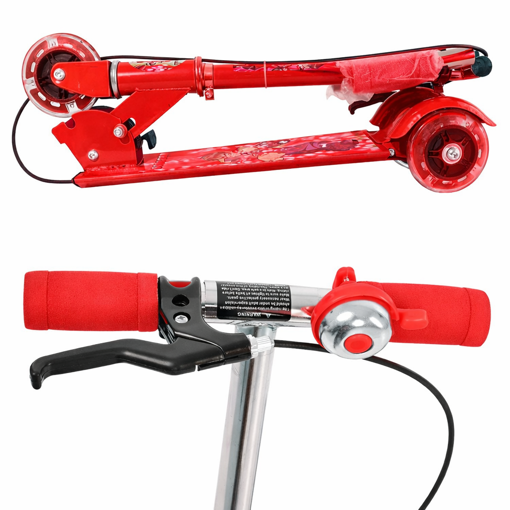 Roller Board 3 Wheel Height Adjustable Folding Skate Lighting Scooter, Foldable Outdoor Sport Ride on Cars Toys