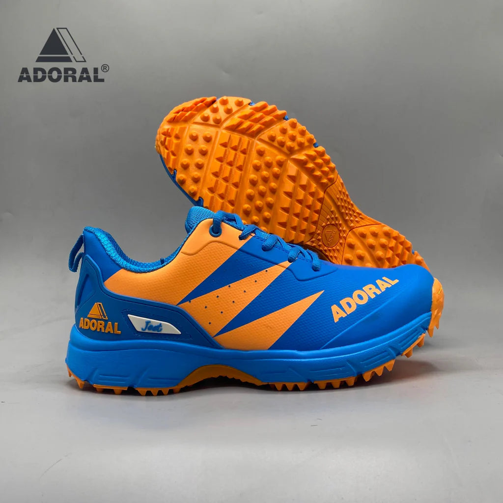 ADORAL JEET  BLUE ORANGE CRICKET SHOES