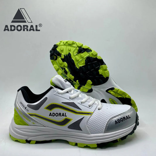 ADORAL SPEED (WHITE/GREEN) CRICKET SHOES