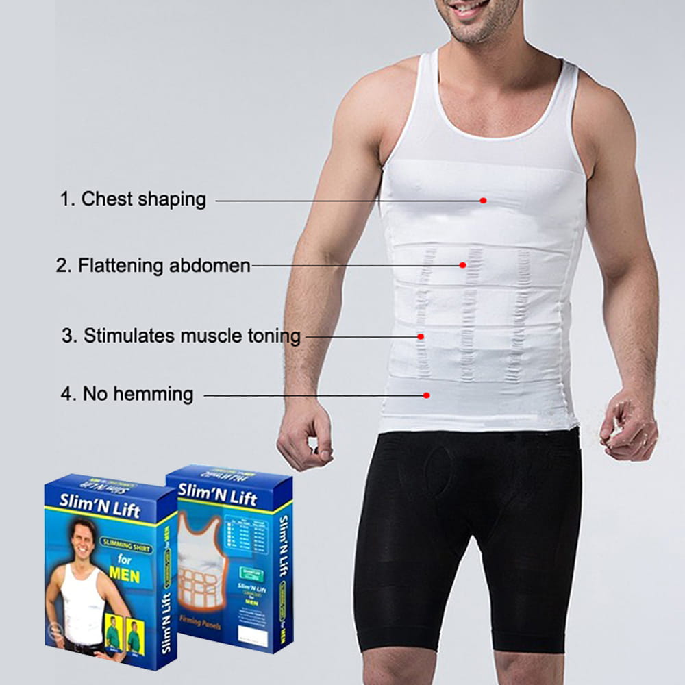 Be Smart Slim n Lift Nylon-Spandex Firming Panels Body Fit Body Shaper Vest for Men