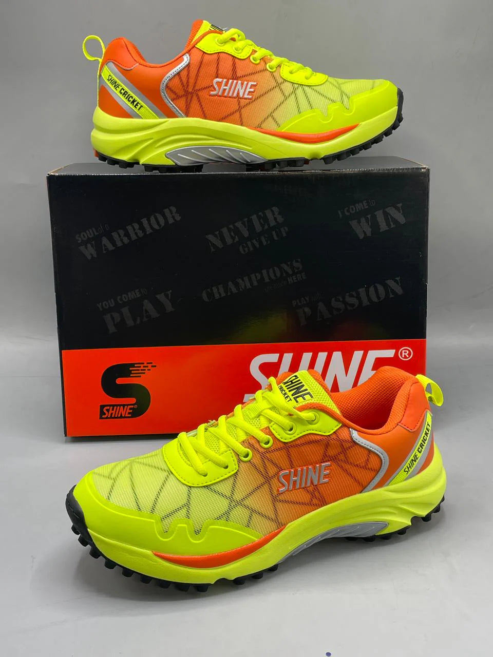 Shine Cricket Shoes Yellow Colour