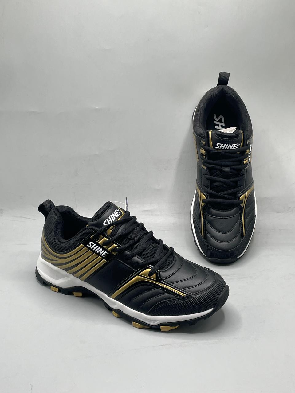 SHINE 5000 CRICKET SHOES (BLACK-GOLDEN)
