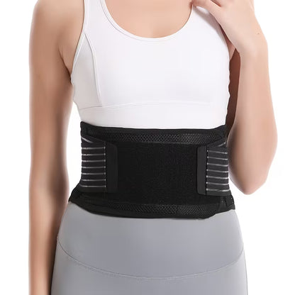 Breathable Mesh Lumbar Support Belt with Dual Adjustable Straps Lower Back Brace for Men and Women