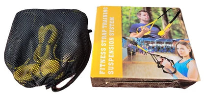 Fitness Strap Training Suspension System, Black, New, w/ MeshCarrying Bag