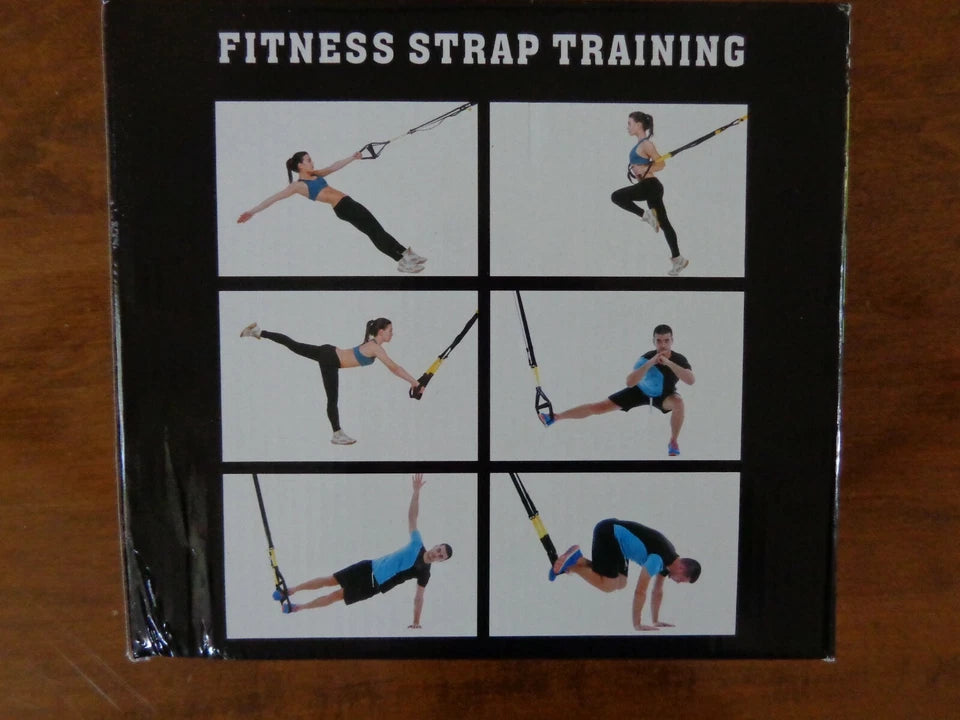 Fitness Strap Training Suspension System, Black, New, w/ MeshCarrying Bag